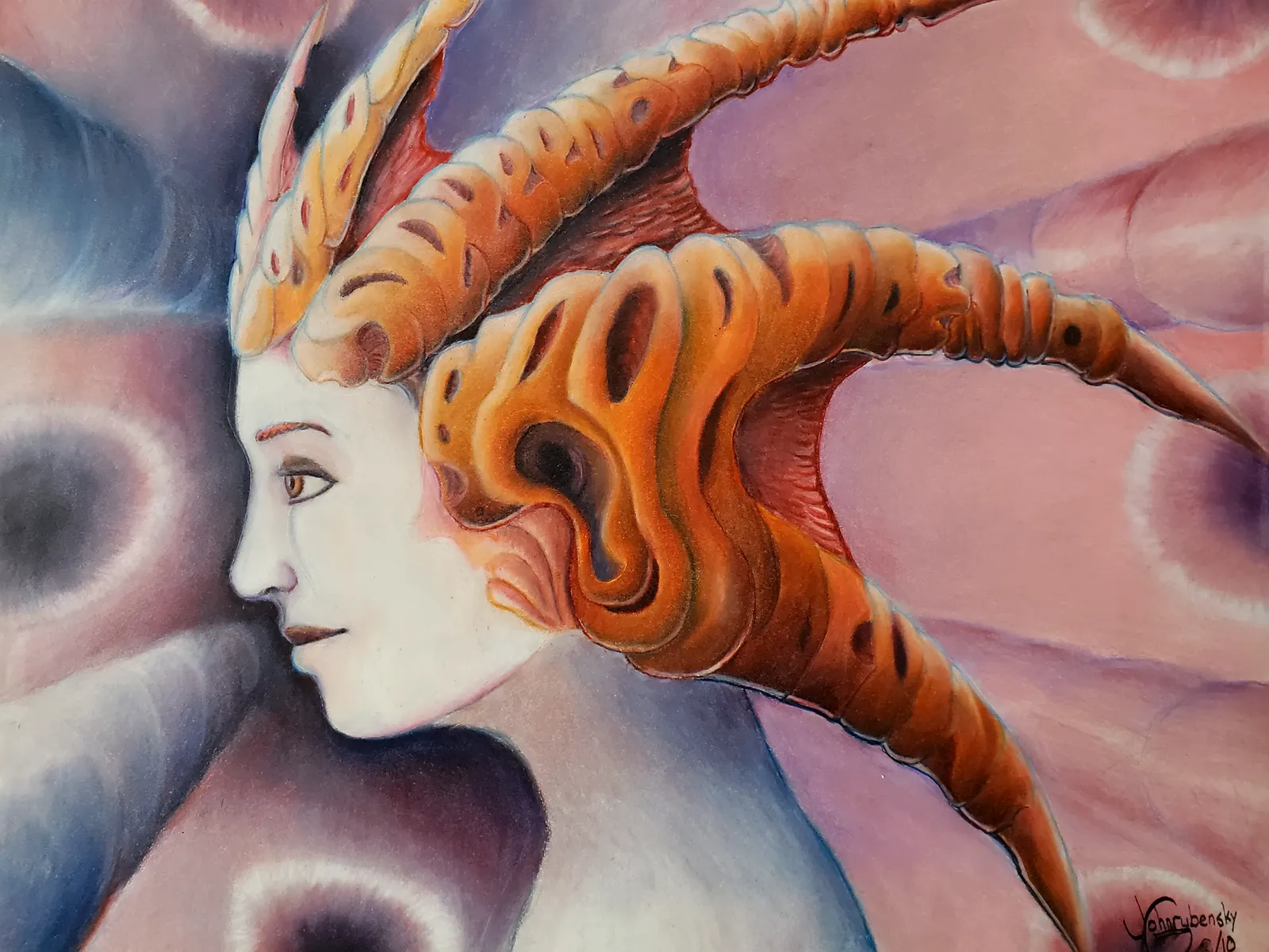 Horned lady — character painting